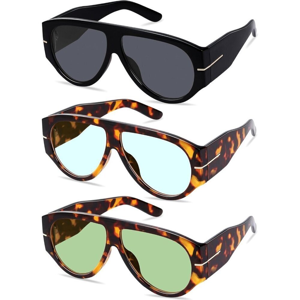 Oversized Retro Aviator Sunglasses Women Men Vintage Style Sun Glasses